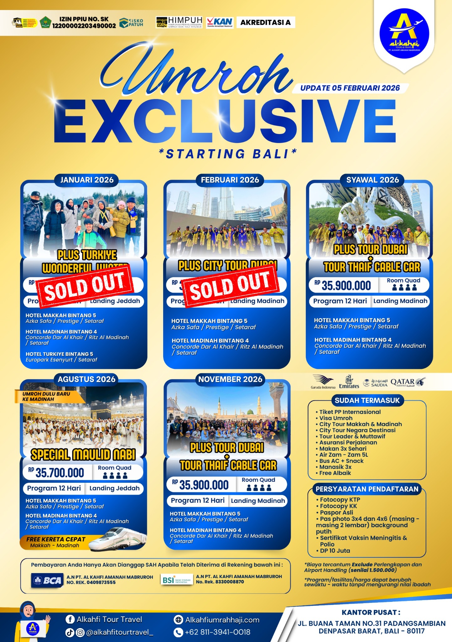 Umroh Exclusive Starting Bali Alkahfi